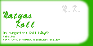 matyas koll business card
